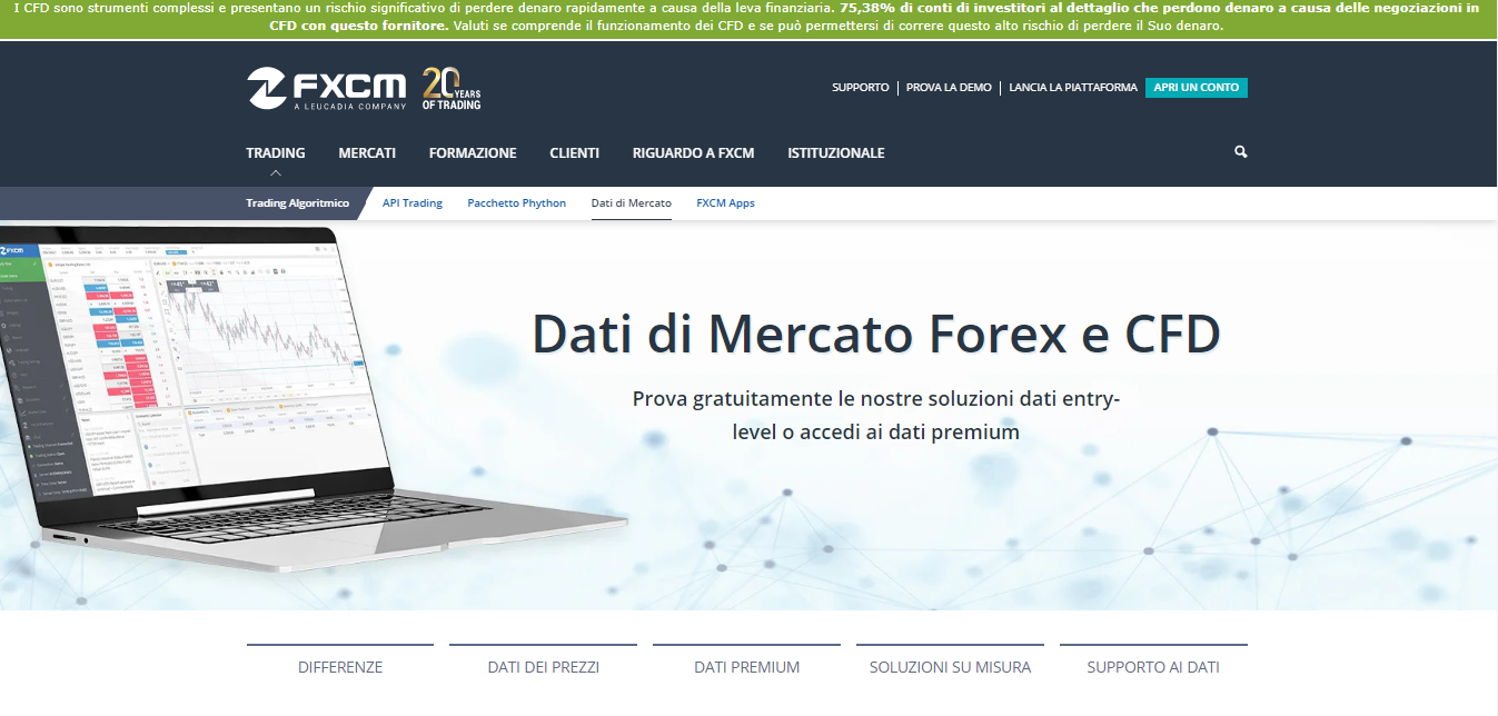 L’offerta di dati di mercato di prim’ordine di FXCM L’offerta di dati di mercato di prim’ordine di FXCM